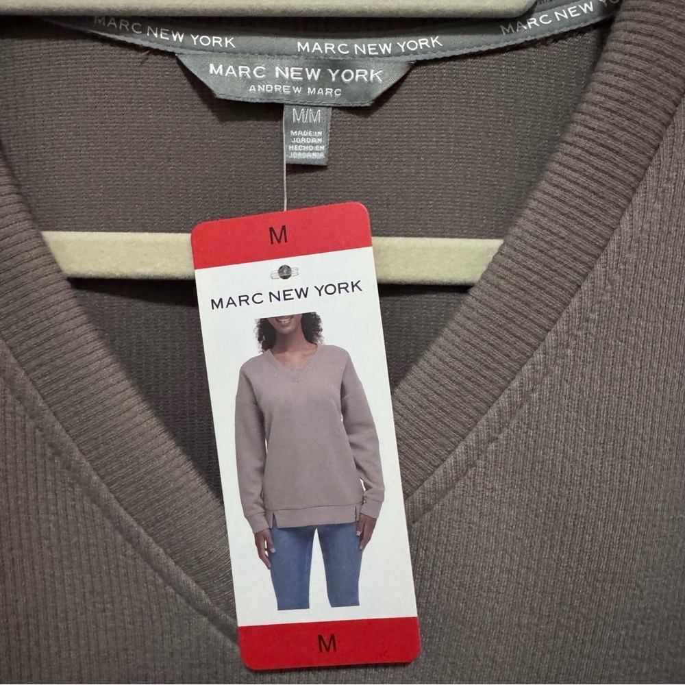 Marc New York / Andrew Marc V-Neck  Relaxed Fit Tunic Sweater - NWT - Picture 4 of 5